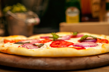 Pizza, delicious and served