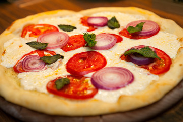 Hot pizza from the oven