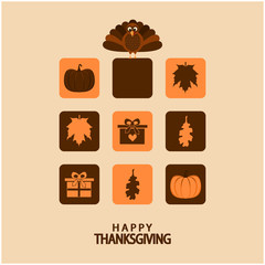 Thanksgiving greeting card or background. vector illustration.