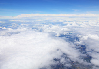 White clouds in blue sky