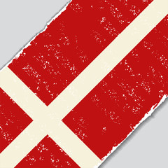 Fototapeta na wymiar Danish grunge flag. Vector illustration.