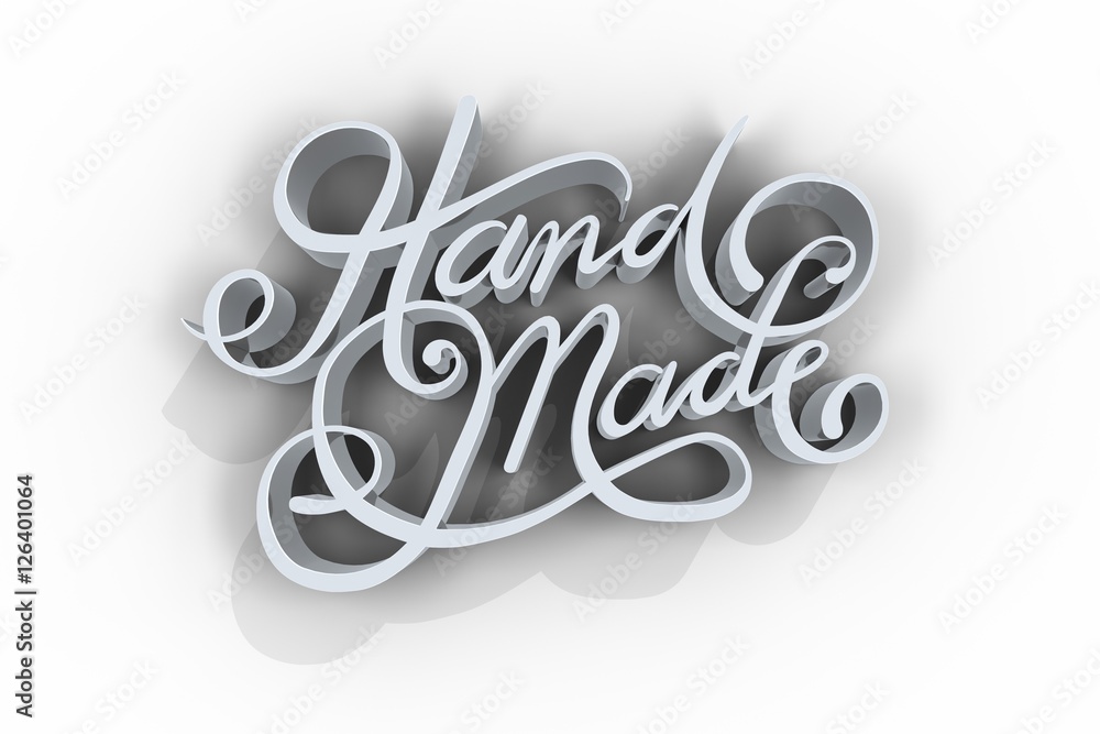 Poster digitally generated image of hand made text