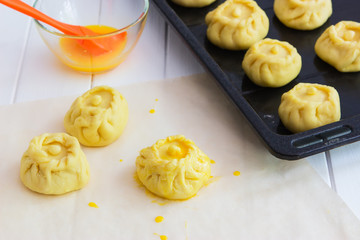 Sculpt russian pies kurniki concept. © Olga