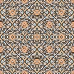 Seamless hand drawn mandala pattern.