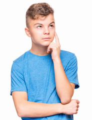 Emotional portrait of teen boy