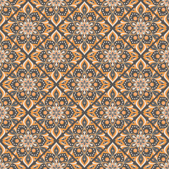 Seamless hand drawn mandala pattern.