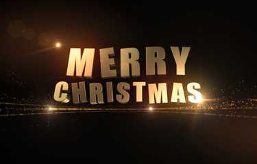 Christmas golden 3D text