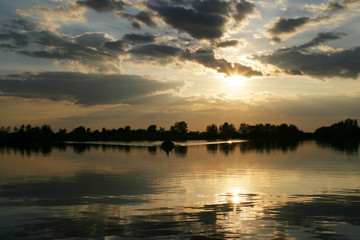 sunset on the river