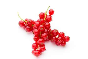 Red Currant close up isolated on white.