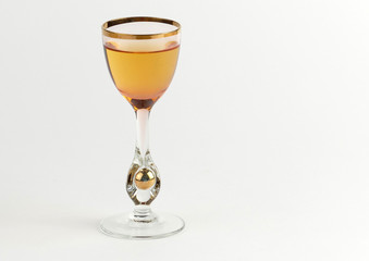 Alcoholic drink served in a glass