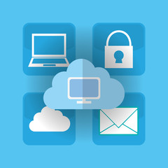Cloud computing technology icon vector illustration graphic design