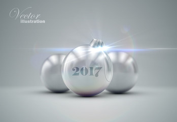 Christmas balls. Holiday vector illustration