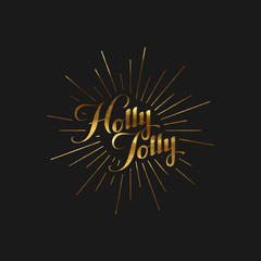 Holly Jolly. Vector Holiday Christmas Illustration