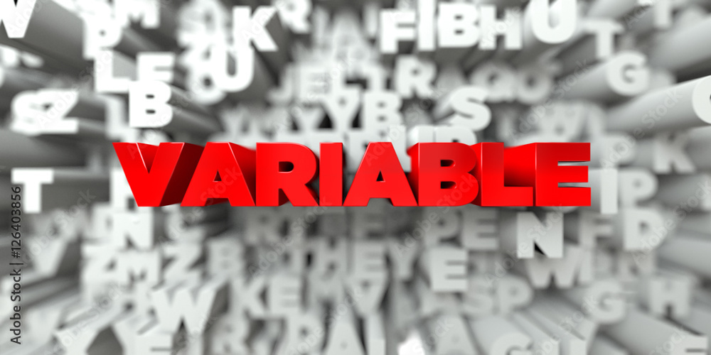 Fototapete variable - red text on typography background - 3d rendered royalty free stock image. this image can 