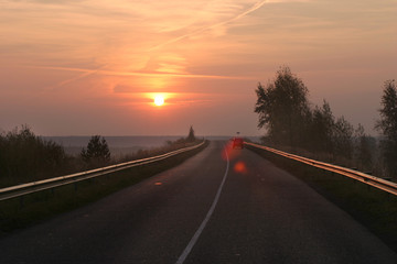 Obraz na płótnie Canvas Road to sunset