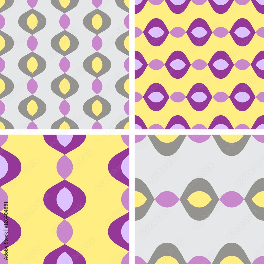 Poster seamless geometric patterns set
