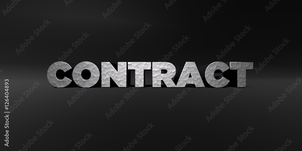Fototapete contract - hammered metal finish text on black studio - 3d rendered royalty free stock photo. this i