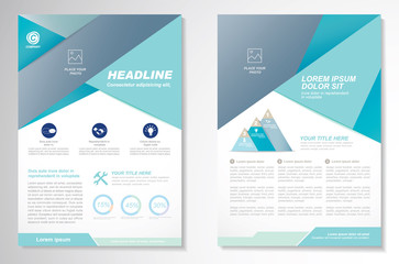 Vector Brochure Flyer design Layout template, size A4, Front page and back page, infographics. Easy to use and edit.