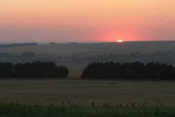 sunset in the fields