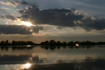 sunset on the river