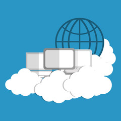 Cloud computing technology icon vector illustration graphic design