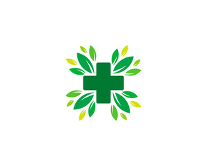 Nature Green Medical Logo Design Element