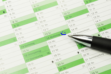 Obraz premium Ein Kalender und Muttertag