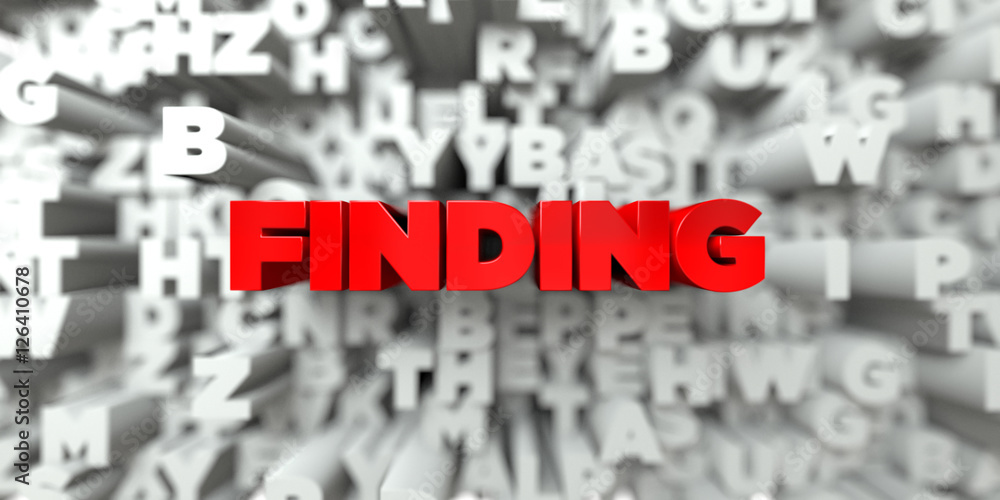 Fototapete finding - red text on typography background - 3d rendered royalty free stock image. this image can b