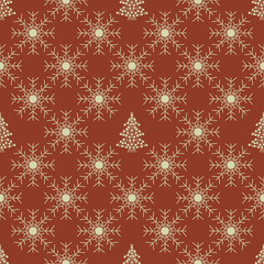 Christmas snowflakes seamless background.