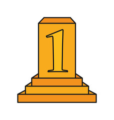 Trophy for number one. Winner competition success price and award theme. Isolated design. Vector illustration