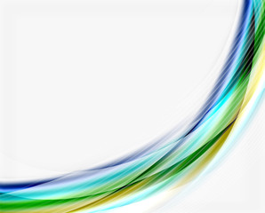 Glossy wave on white space
