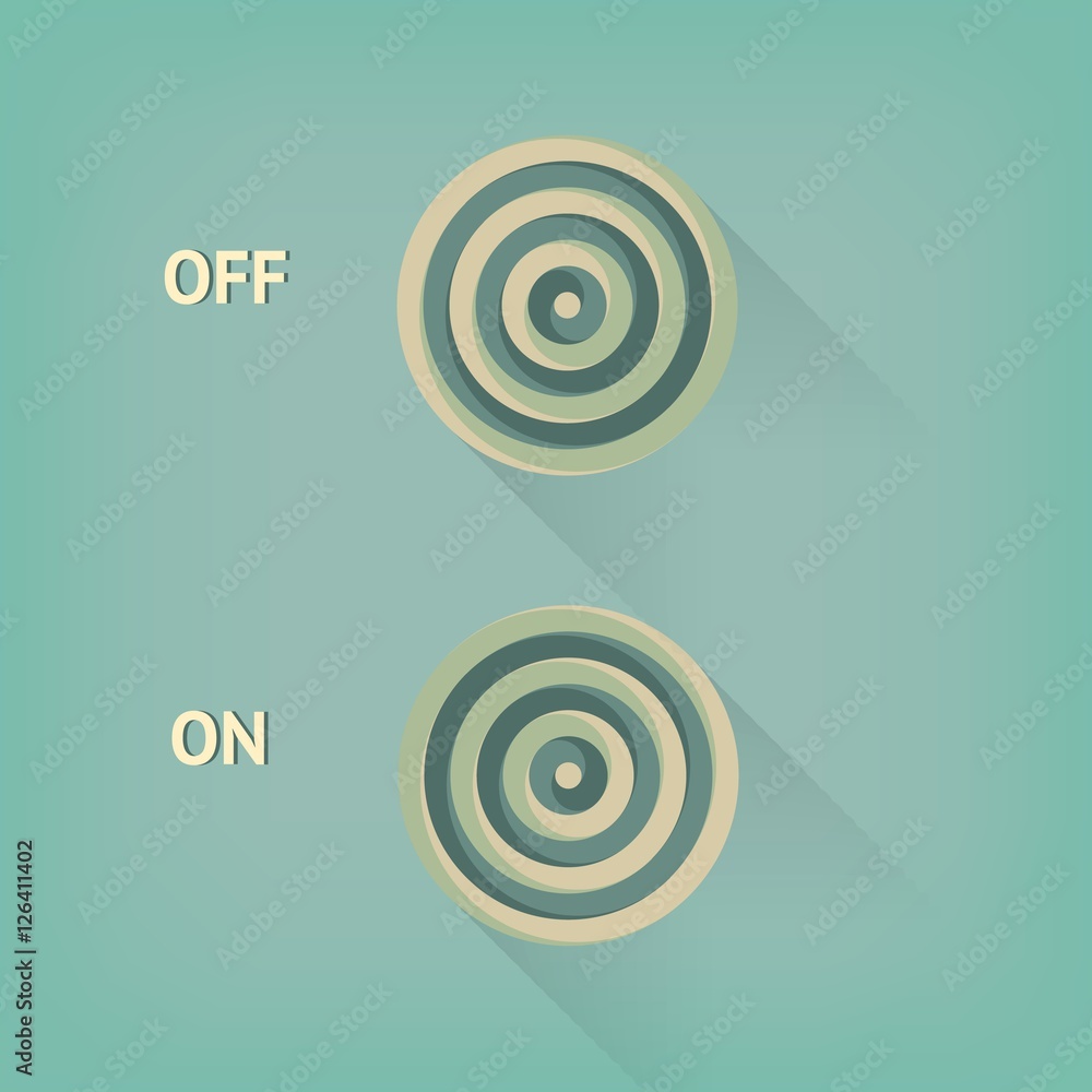Poster buttons with long shadow