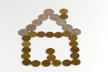 House and coins stack, realestate concept