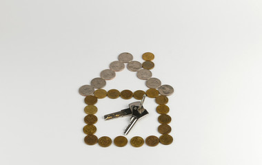 House and coins stack, realestate concept