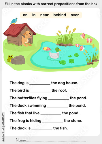 "Fill in the blanks with correct prepositions - preposition worksheet ...