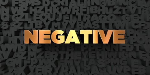 Negative - Gold text on black background - 3D rendered royalty free stock picture. This image can be used for an online website banner ad or a print postcard.