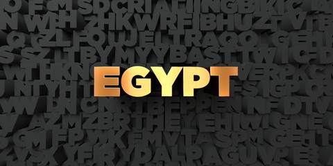 Egypt - Gold text on black background - 3D rendered royalty free stock picture. This image can be used for an online website banner ad or a print postcard.