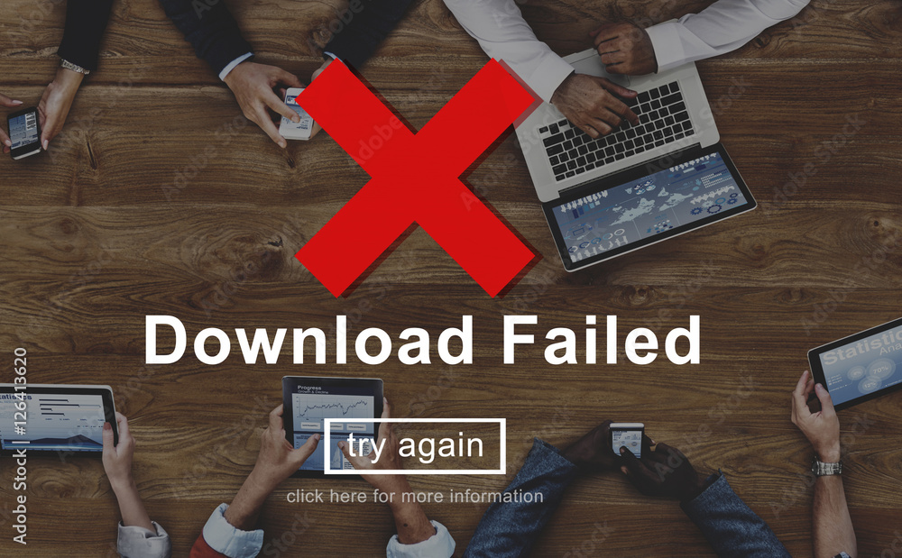 Poster download failed data error incomplete load concept