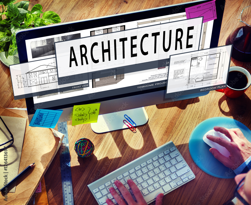Poster architecture layout blueprint build constract concept