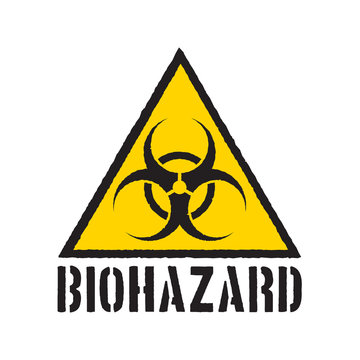 Grunge biohazard symbol. Biohazard warning sign