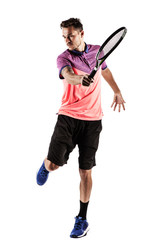 Young man  playing tennis