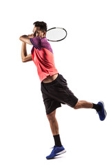 Young man  playing tennis