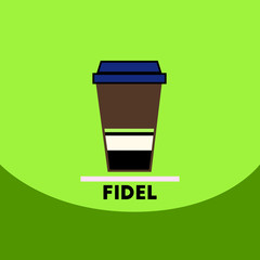 flat vector icon design collection fidel coffee to go