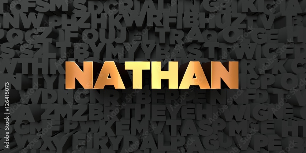 Fototapete nathan - gold text on black background - 3d rendered royalty free stock picture. this image can be u