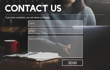 Woman Using Technology Graphic Interface Concept