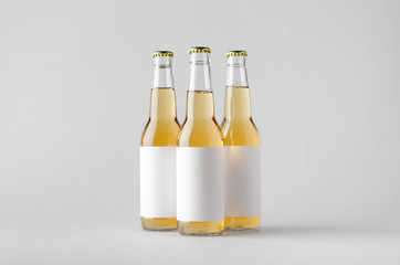 Beer Bottle Mock-Up - Three Bottles. Blank Label