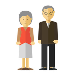 Vector old man and woman.
