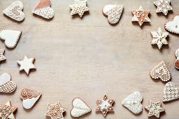 Christmas background with gingerbread