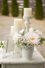 Obraz na płótnie Canvas Table set for an event party or wedding reception