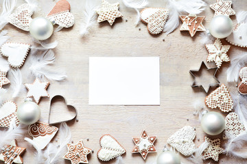 Christmas background with gingerbread © dominikab